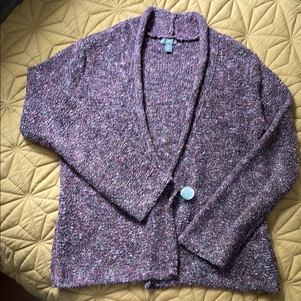 J. Jill Purple Cardigan Sweater with Shawl Collar